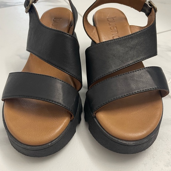 MWOT Bueno Jianna Black Platform Leather Sandals with Adjustable Ankle Strap - Picture 8 of 13